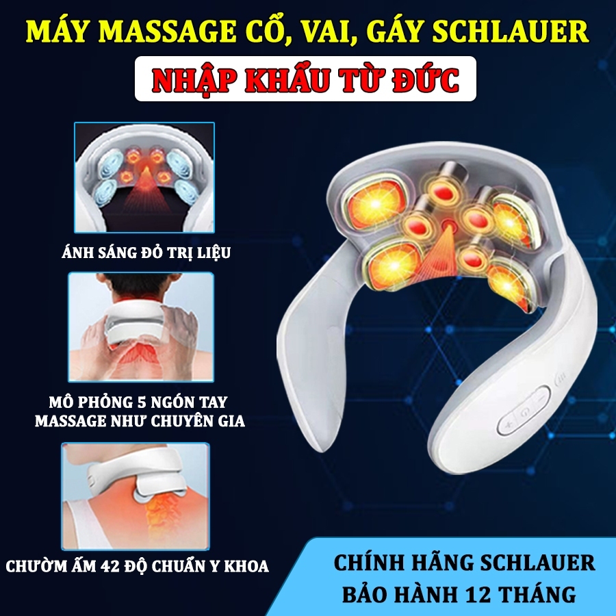 [PHIÊN BẢN NÂNG CẤP] Máy Massage cổ vai gáy nhập Đức , Máy mát xa cổ vai gáy cao cấp SCHLAUER trị mỏi vai gáy dứt điểm