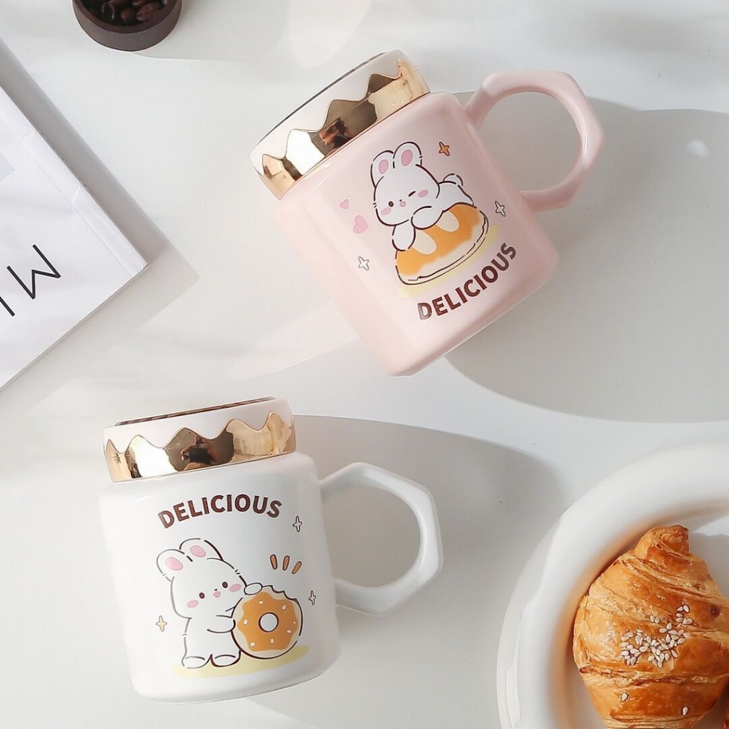 MIỄN PHÍ GÓI QUÀ-CỐC NẮP GƯƠNG HÌNH THỎ TRẮNG CUTE