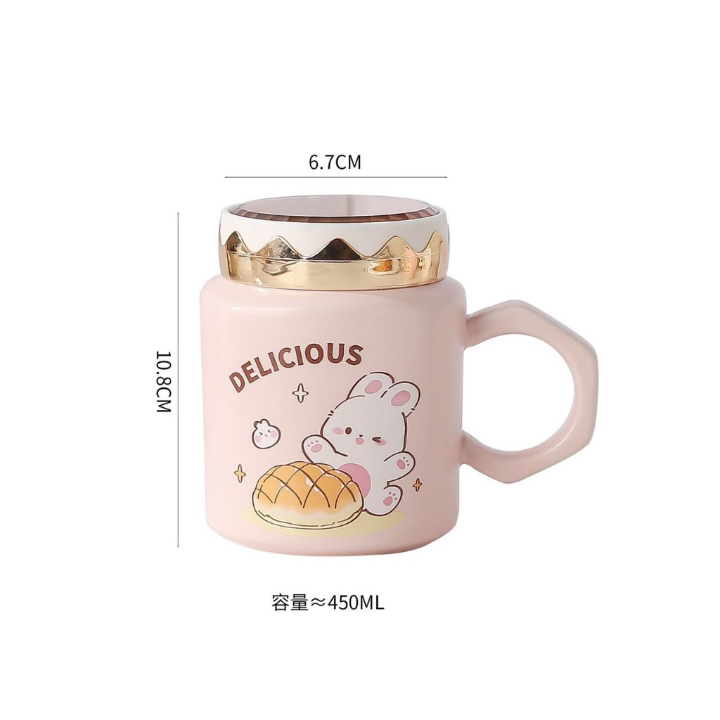 MIỄN PHÍ GÓI QUÀ-CỐC NẮP GƯƠNG HÌNH THỎ TRẮNG CUTE