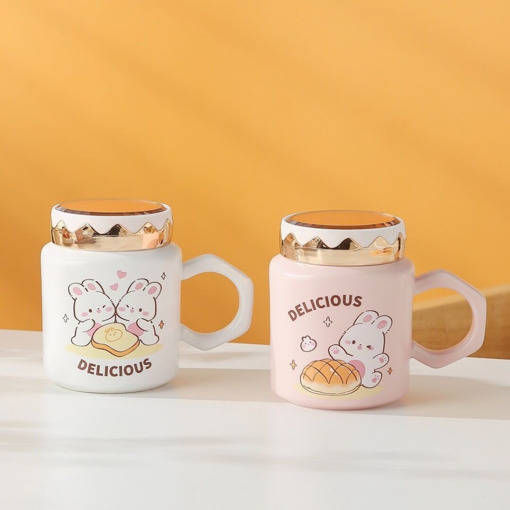 MIỄN PHÍ GÓI QUÀ-CỐC NẮP GƯƠNG HÌNH THỎ TRẮNG CUTE