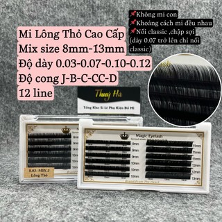 Mi khay lông thỏ mix 8-13mm_dày 0.03-0.07-0.10-0.12 siêu mềm, nhẹ- dụng cụ nối mi - mi khay thúy hà