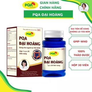 PQA Đại hoàng hộp 30 viên nang nhuận tràng, thông tiện, giảm táo bón.