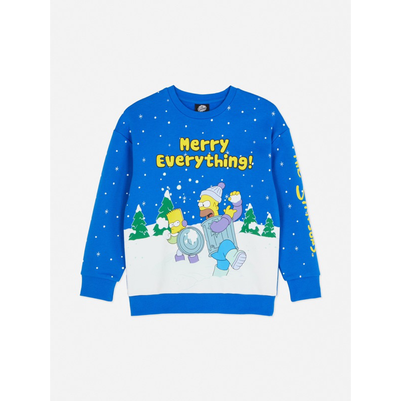 Áo Nỉ Bé Trai Simpson Giáng Sinh Xanh Blue PR