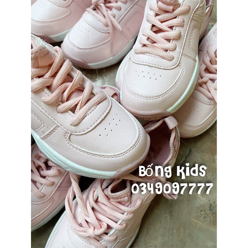 Giày Sneakers Bé Gái Da Hồng PR