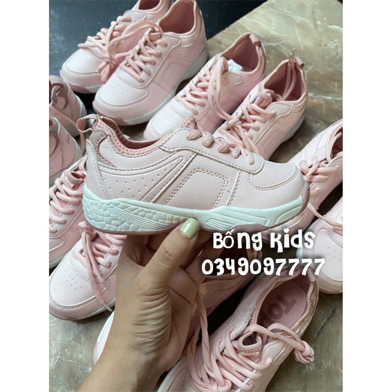 Giày Sneakers Bé Gái Da Hồng PR