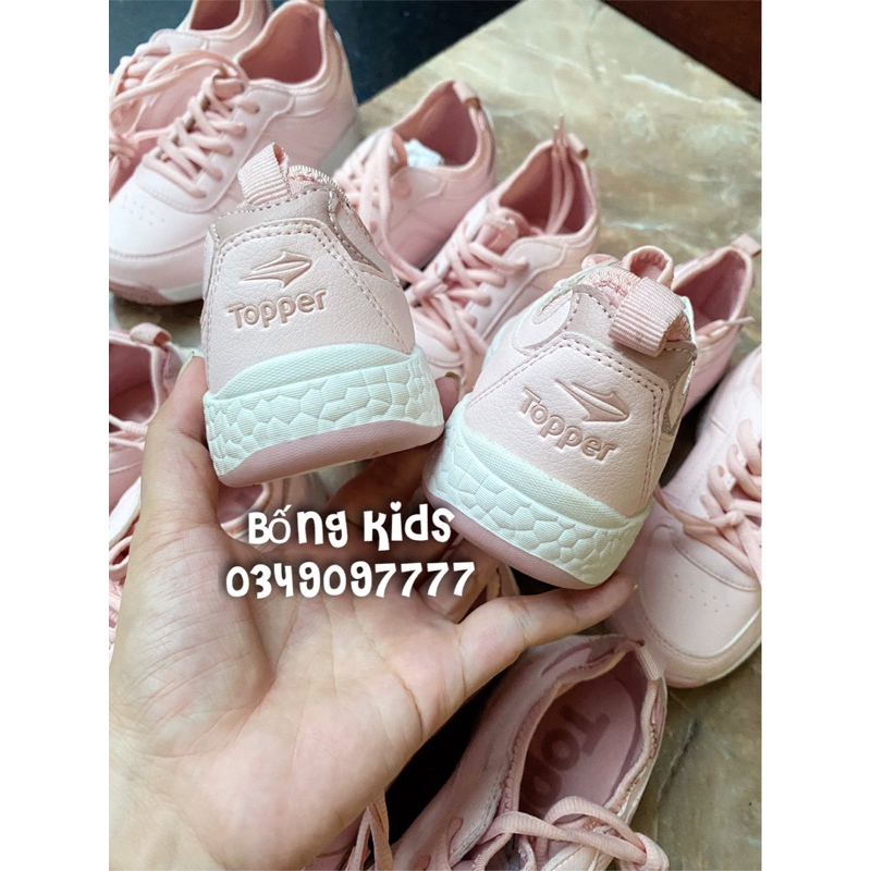Giày Sneakers Bé Gái Da Hồng PR