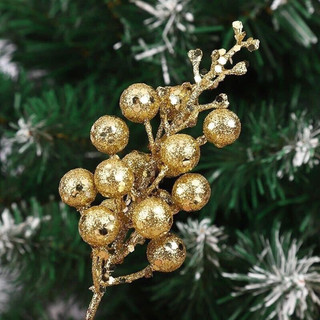 Cành sung nhũ trang trí oản tài lộc , trang trí noel giỏ quà tết