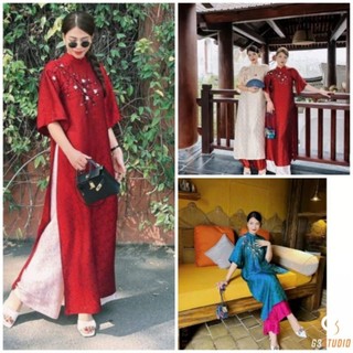 😍Siêu phẩm áo dài cách tân thêu cao cấp đẹp hàng thiết kế dự tiệc giá rẻ🌷