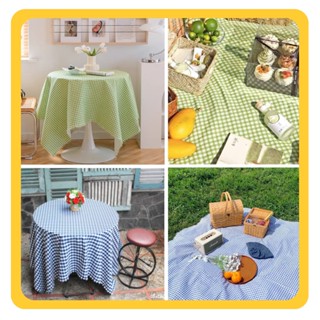    Đã May Viền  Khăn trải bàn vải kẻ caro màu sắc tươi sáng trang trí Tết decor phòng khách bàn học thảm picnic 
