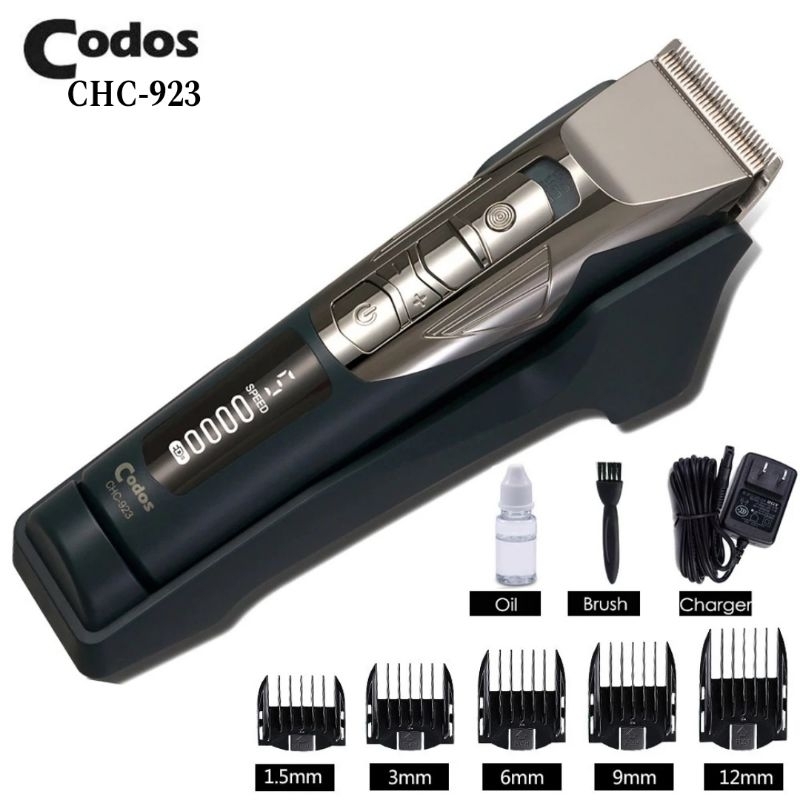 Tông đơ cắt tóc Codos CHC-923 pin lithium 2200mah lưỡi thép tital sắc bén bền bỉ