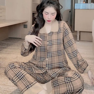 Đồ bộ nữ pijama mặc nhà tiểu thư lụa kate thái ,tay dài quần dài