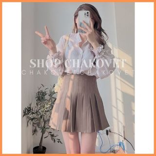Áo sơ mi nữ cổ tàu form rộng