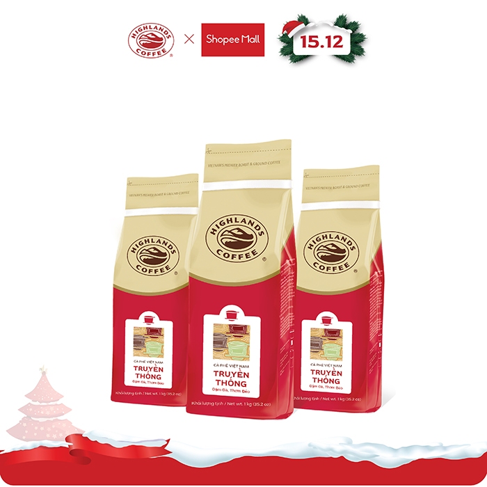 Combo 3 Cà Phê Bột Truyền Thống Highlands Coffee 1kg