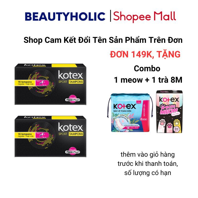 Combo Băng vệ Sinh Kotex Tampon 16 cái/hộp