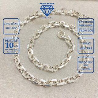 Dây mắt xích đơn - Dây chuyền bạc nam cao cấp chất lượng S950 PHJ