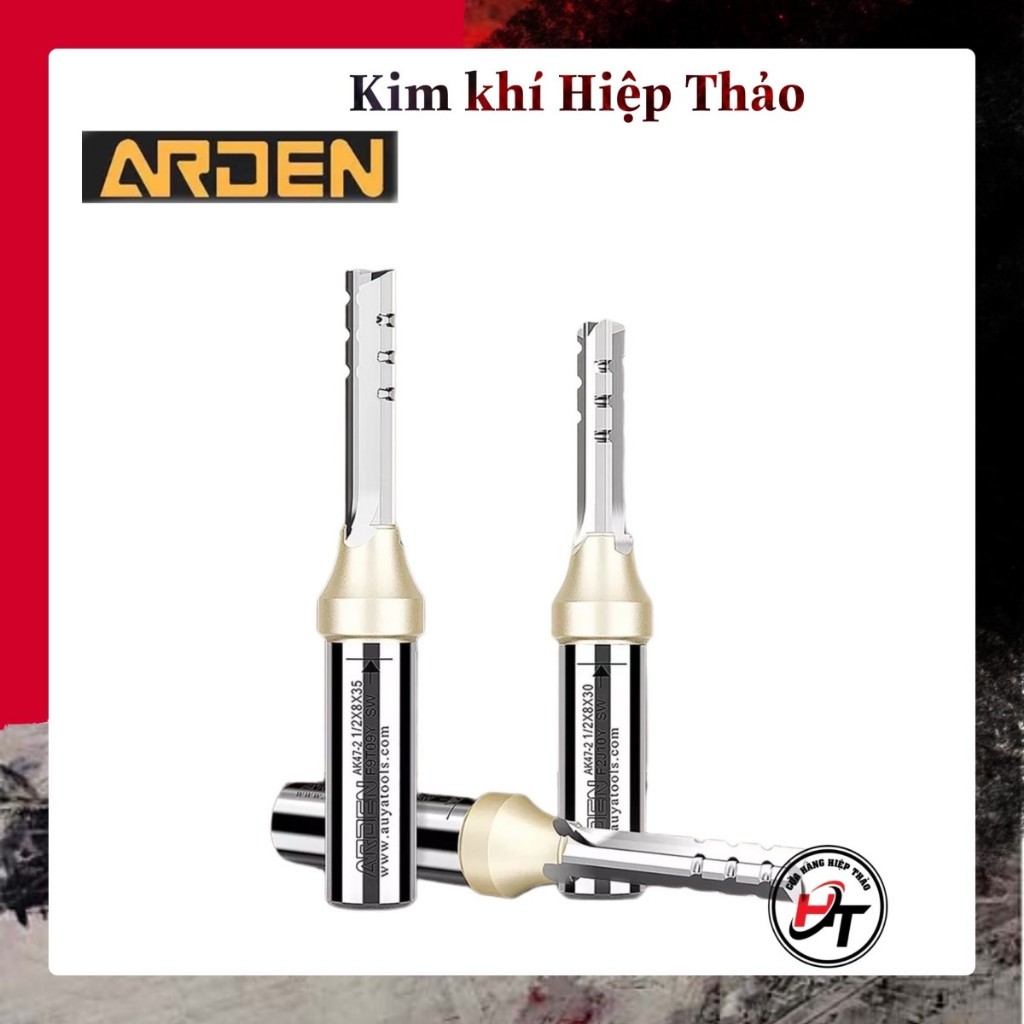 Mũi cắt cnc dao phay cnc gỗ ARDEN 3 me cánh thẳng TCT 6mm 8mm 10mm MCCNCAD