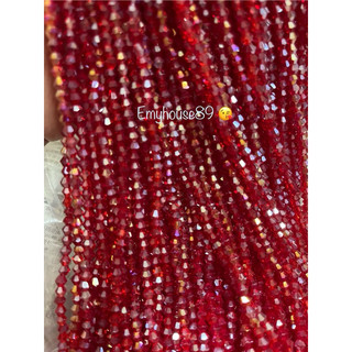 DÂY CƯỜM PHA LÊ - Đỏ ánh cừ  ( 3mm - 4mm)