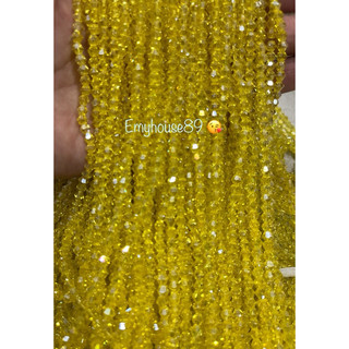 10 DÂY CƯỜM PHA LÊ - Vàng Cúc nhạt  (3mm - 4mm)