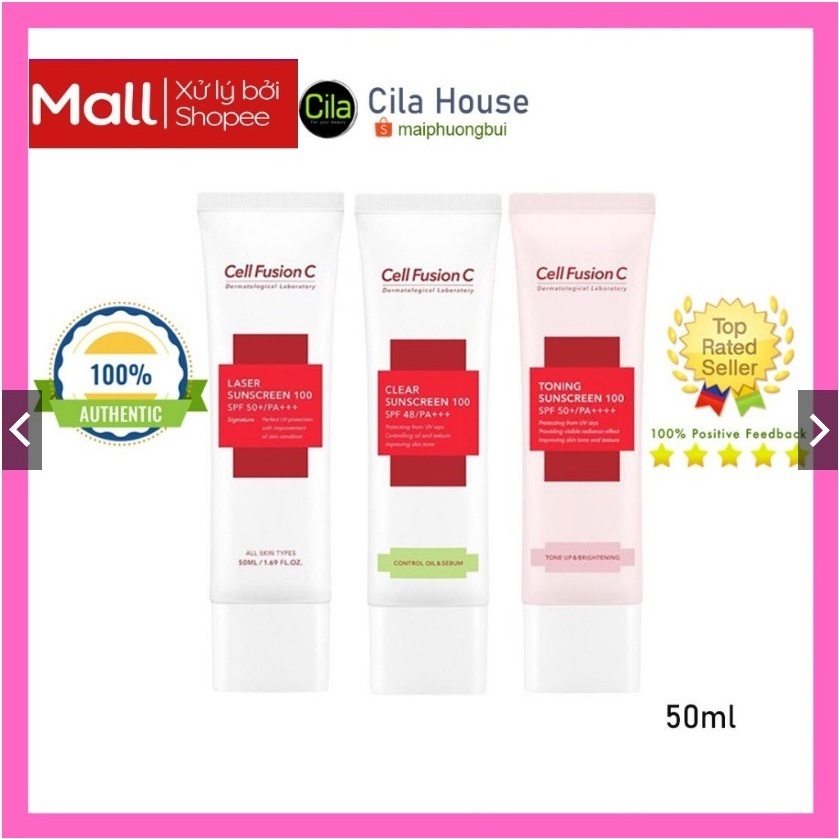 Kem chống nắng Cell Fusion C Nâng Tông Cho Mọi Loại Da 50ml hàn quốc