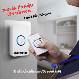 Chuông Cửa Thông Minh Không Dây Chống Nước Mẫu 2023 Phạm Vi 150M , 36Loại Âm Nhạc