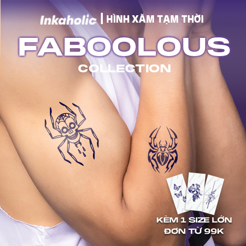 [Special Edition - BST Fa-BOO-LOUS] Hình xăm dán tạm thời 15 ngày Inkaholic - xăm giả đẹp & ngầu y xăm thật, chống nước