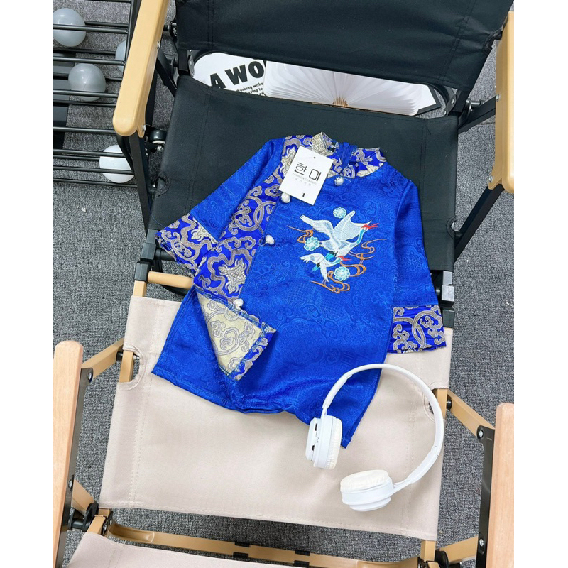 Áo dài cách tân bé trai size 9-28kg. Chất gấm thượng hải cao cấp