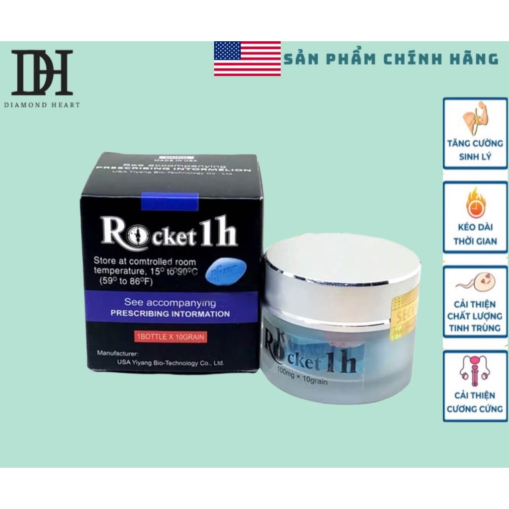 Viên uống Rocket 1h tăng cường sinh lực phái mạnh - Hàng USA chính hãng - Hoàn tiền khi không dùng được - Hộp 10 viên