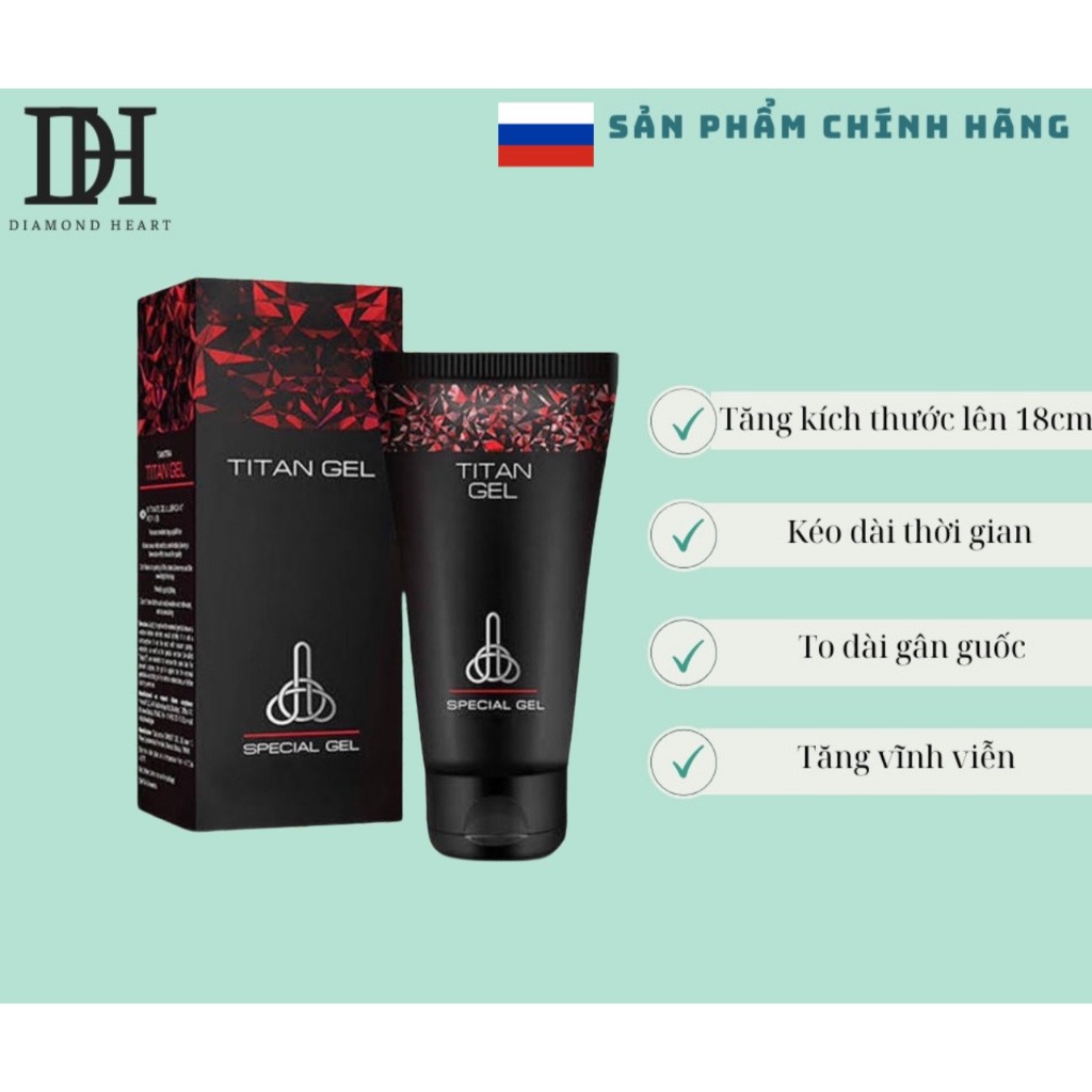 Gel titan - Gel tăng kích thước cậu nhỏ hàng chính hãng Nga 100% (Tem 7 màu, có che tên)