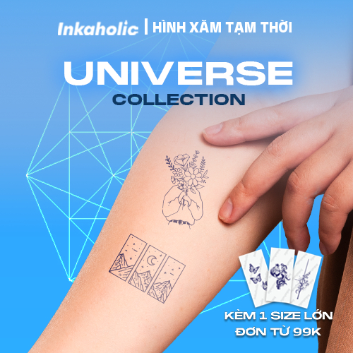 Hình xăm dán tạm thời Inkaholic 15 ngày, xăm trong 1 phút, chống nước 100%