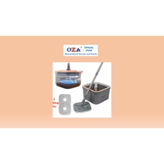 CÂY LAU NHÀ TÁCH BẨN OZA (Gồm: 1 xô, 1 cây lau bằng thép không ghỉ, Tặng kèm 2 bông lau bằng Microfiber)