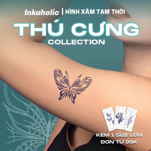 [Thú Cưng Collection] Hình xăm dán tạm thời Inkaholic bản to, Y HỆT xăm thật trong 15 ngày, 100% tự nhiên và chống nước