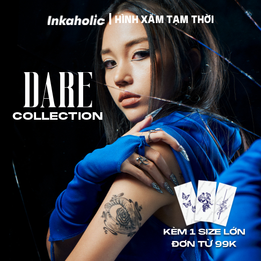 "DÁM" [Linh Ngọc Đàm x Inkaholic Special Edition] Inkaholic Hình xăm tạm thời Y HỆT xăm thật trong 15 ngày, chống nước