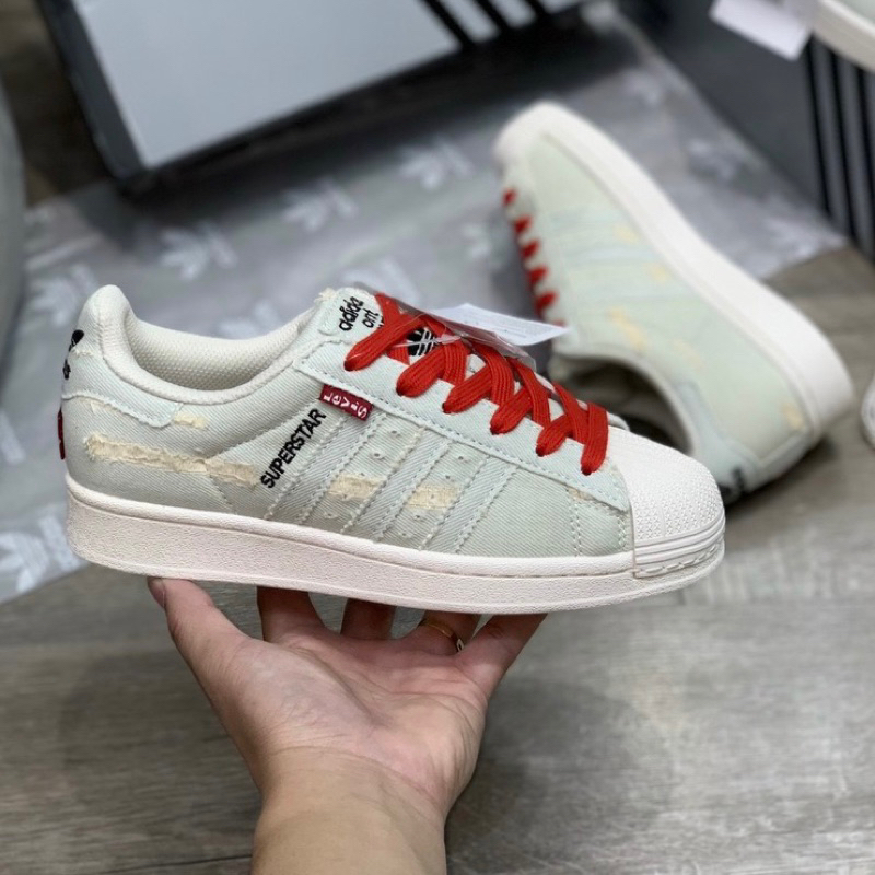 Giày Adida.s Sò Levis White Blue Cao Cấp Fullbox