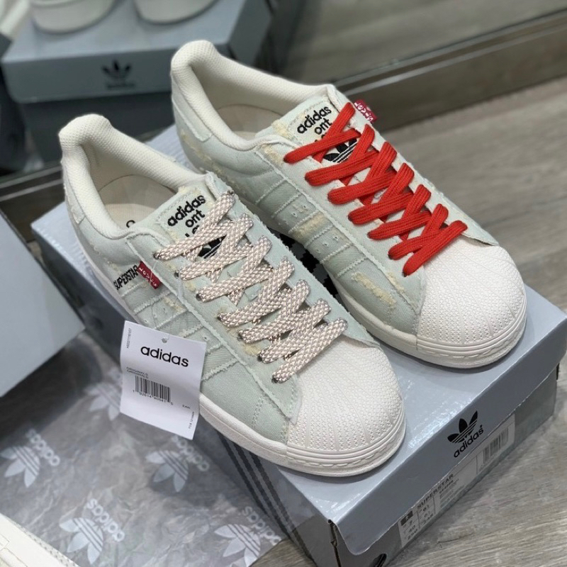 Giày Adida.s Sò Levis White Blue Cao Cấp Fullbox