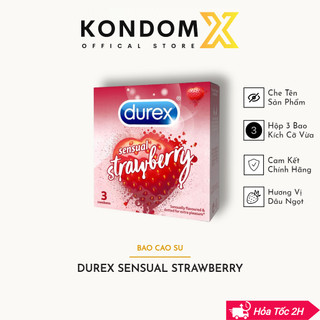 Bao cao su hương dâu durex sensual strawberry -