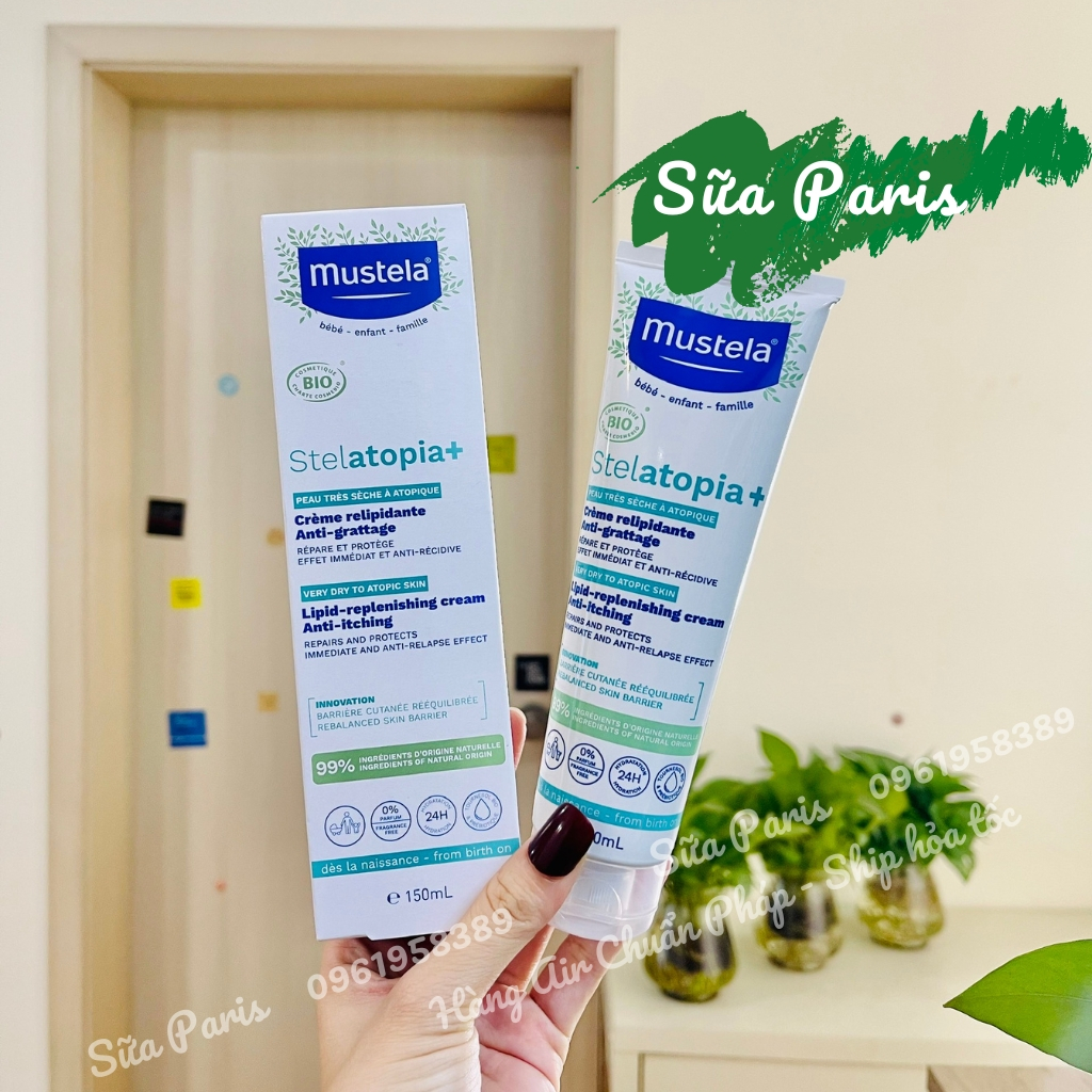 Kem Mustela stelatopia 150ml dạng tub, dành cho bé da khô, da rất khô, da cơ đia, chàm sữa_Sữa Paris Aderma