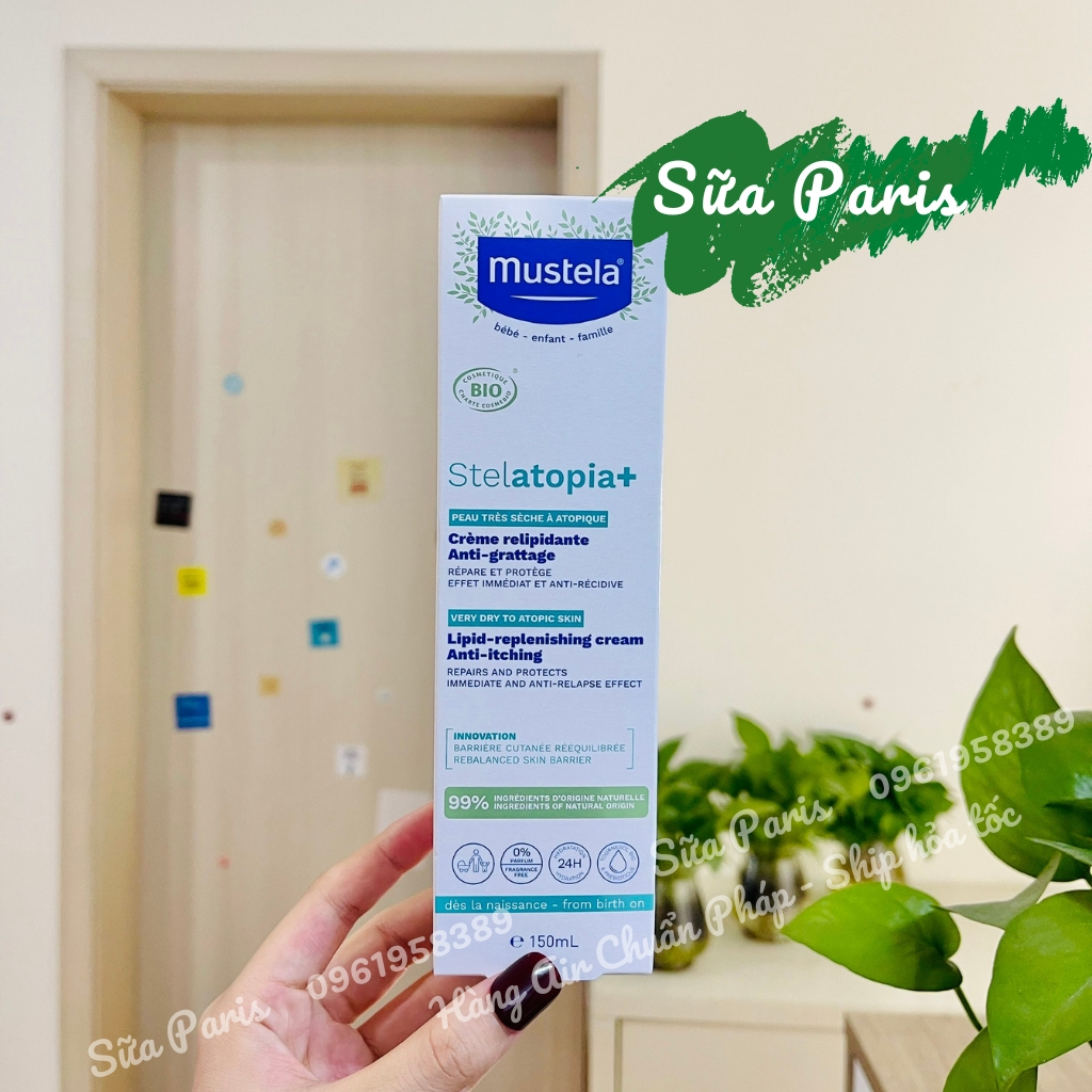 Kem Mustela stelatopia 150ml dạng tub, dành cho bé da khô, da rất khô, da cơ đia, chàm sữa_Sữa Paris Aderma