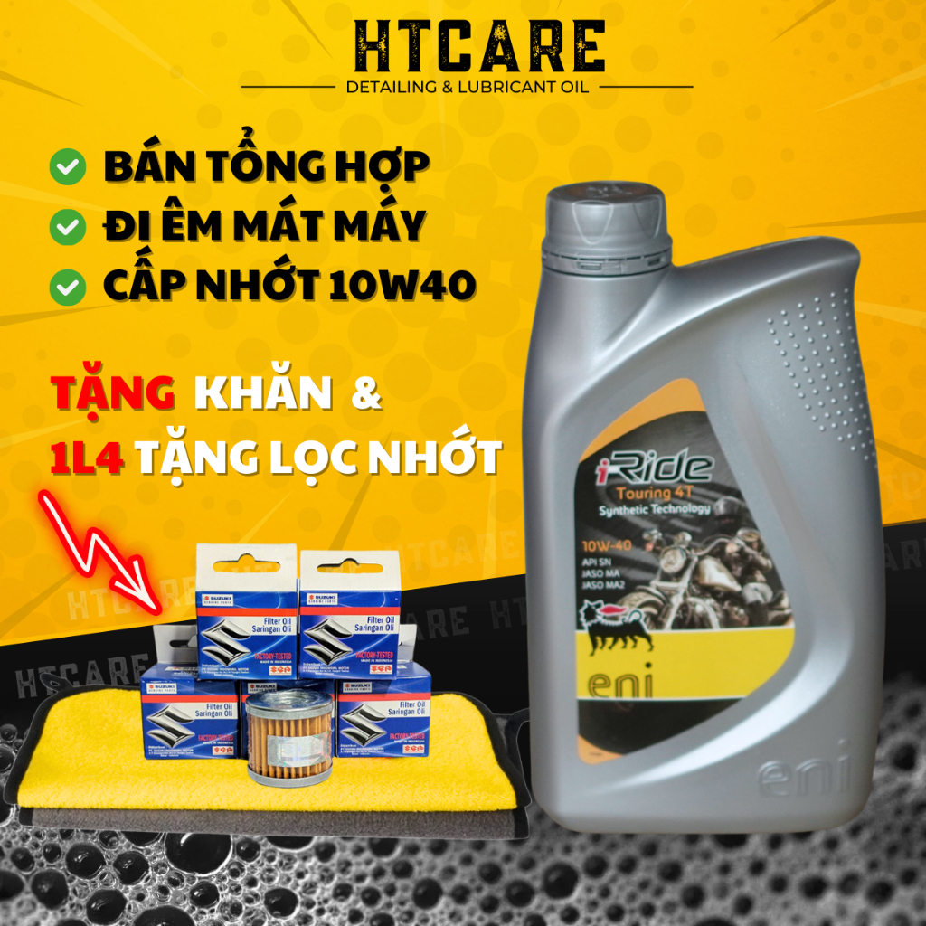 Nhớt Eni I-Ride Touring 4T 10W40 1L dành cho xe côn tay và moto PKL