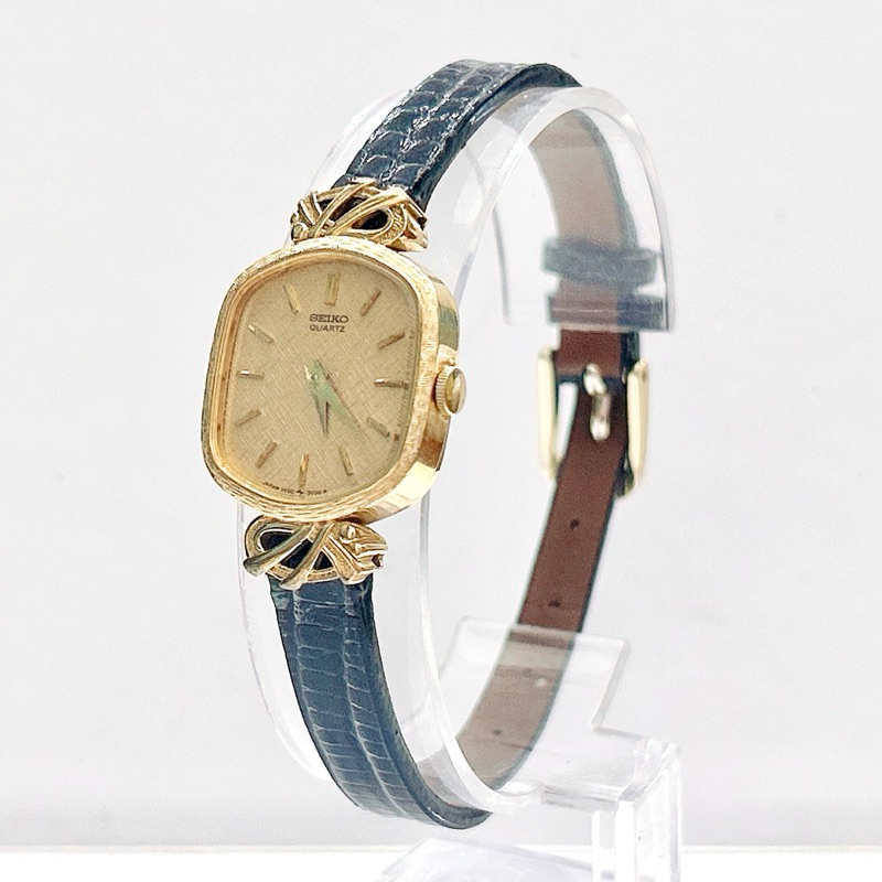 Đồng hồ si nữ hiệu Seiko, phong cách vintage, dây da