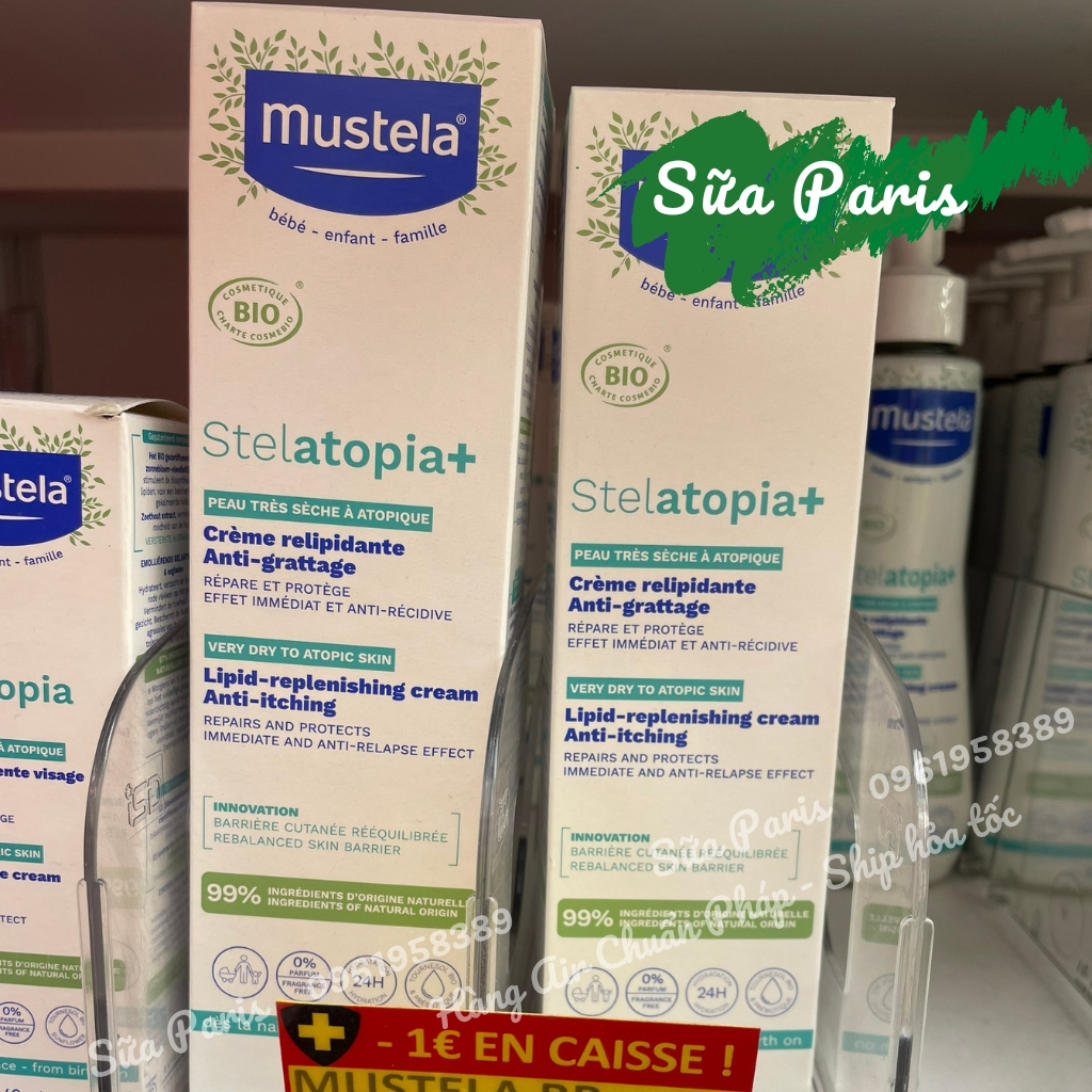 Kem Mustela stelatopia 150ml dạng tub, dành cho bé da khô, da rất khô, da cơ đia, chàm sữa_Sữa Paris Aderma