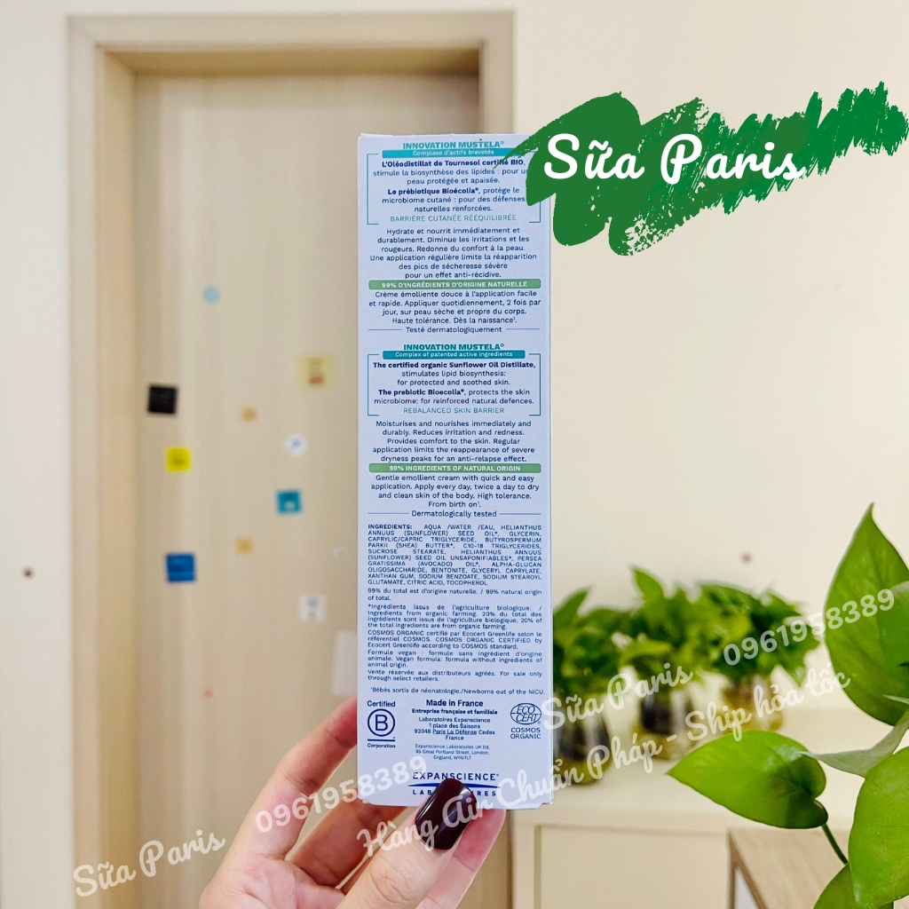 Mustela Stelatopia kem dưỡng da mặt và cơ thể cho trẻ sơ sinh & em bé da chàm thể tạng full size_Sữa Paris Aderma