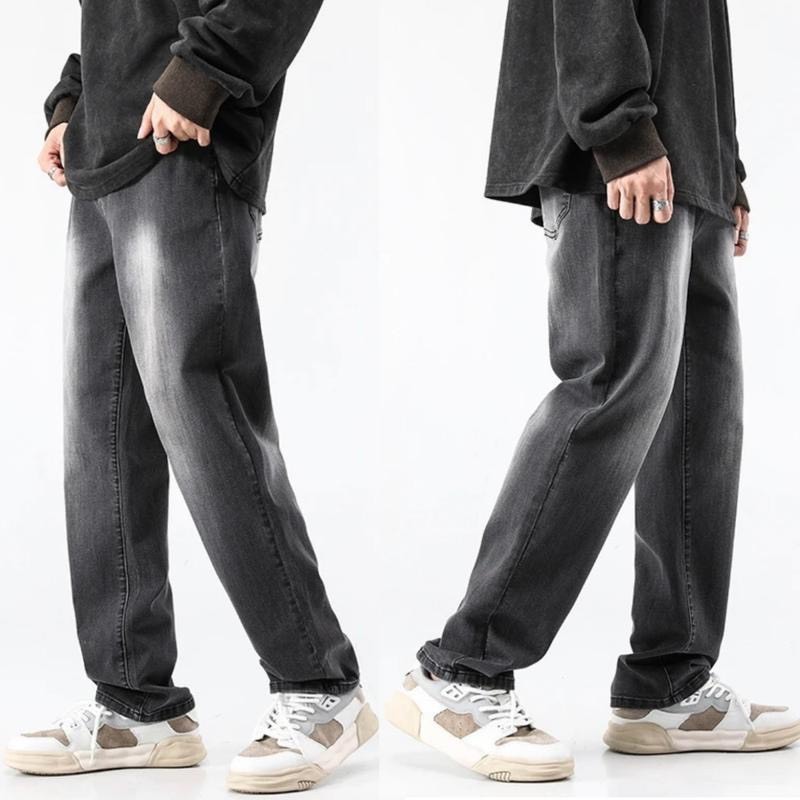 Quần Jean Nam Baggy Wash Smoke Genz Store, Quần Jean Nam Wash 2 Màu Chất Liệu Dày Dặn Phong Cách Đường Phố