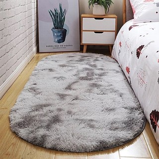 Thảm trải sàn lông xù hình oval