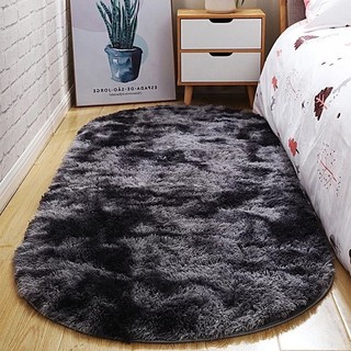 Thảm trải sàn lông xù hình oval