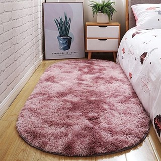 Thảm trải sàn lông xù hình oval