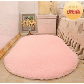 Thảm trải sàn lông xù hình oval