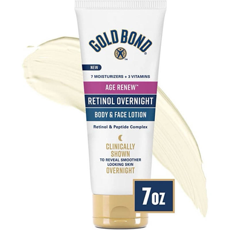 Kem dưỡng da mặt & cơ thể Gold Bond Age Renew Retinol Overnight Body & Face Lotion 7oz