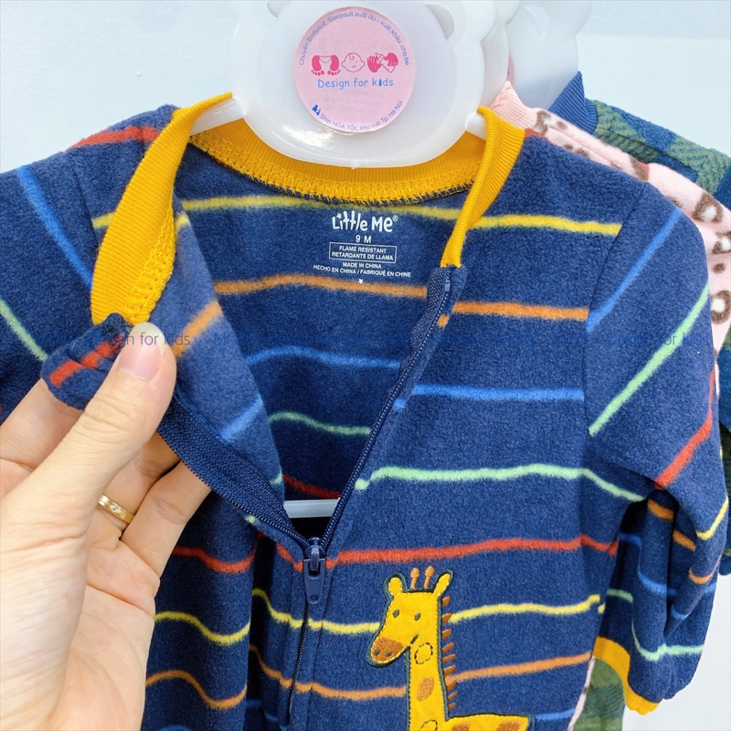 Sleepsuit nỉ LITTLE.ME và Dis.ney.CA hàng xuất dư, bộ body dài tay liền tất cho bé