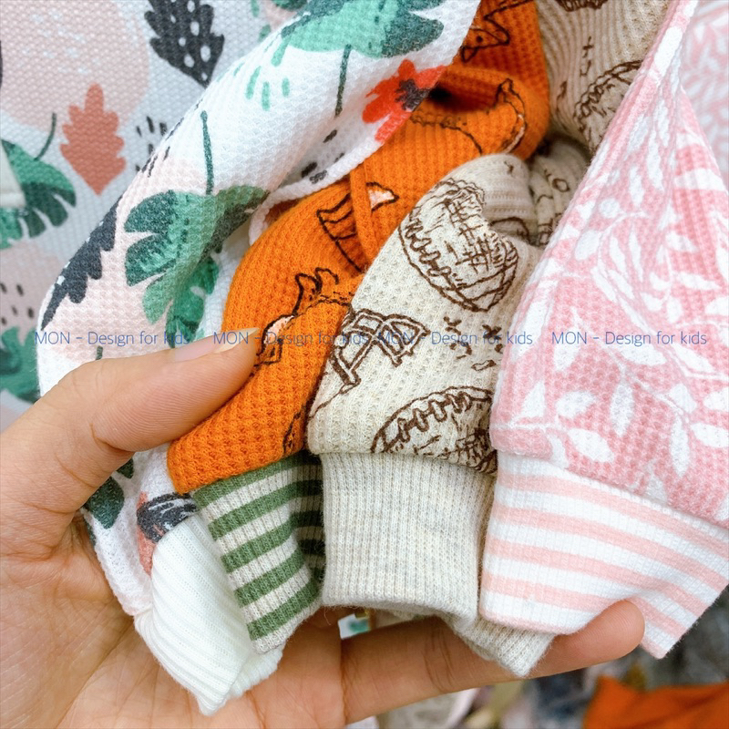 Sleepsuit bộ body dài tay không tất chân cho bé trai và bé gái