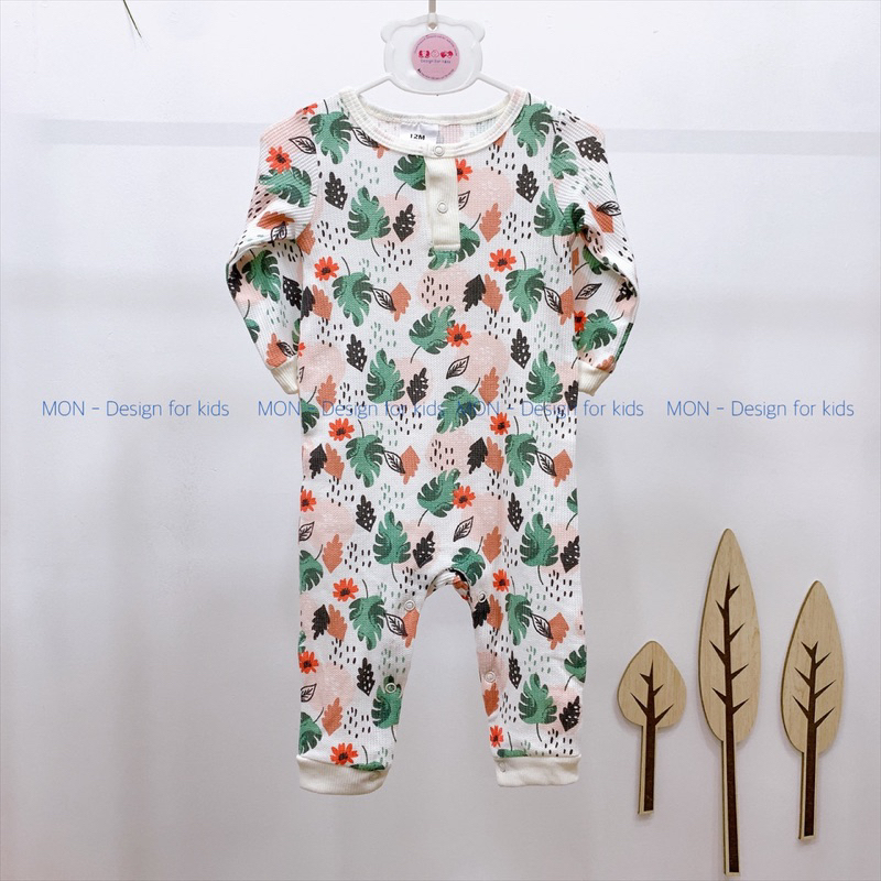 Sleepsuit bộ body dài tay không tất chân cho bé trai và bé gái